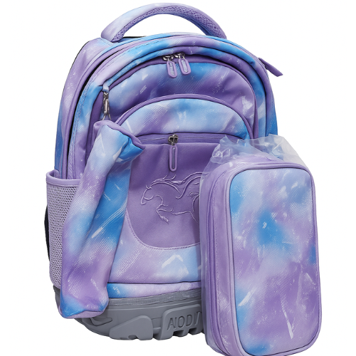 Pack cartable Trolley Aodasi 16" – 3 Pièces (violet)